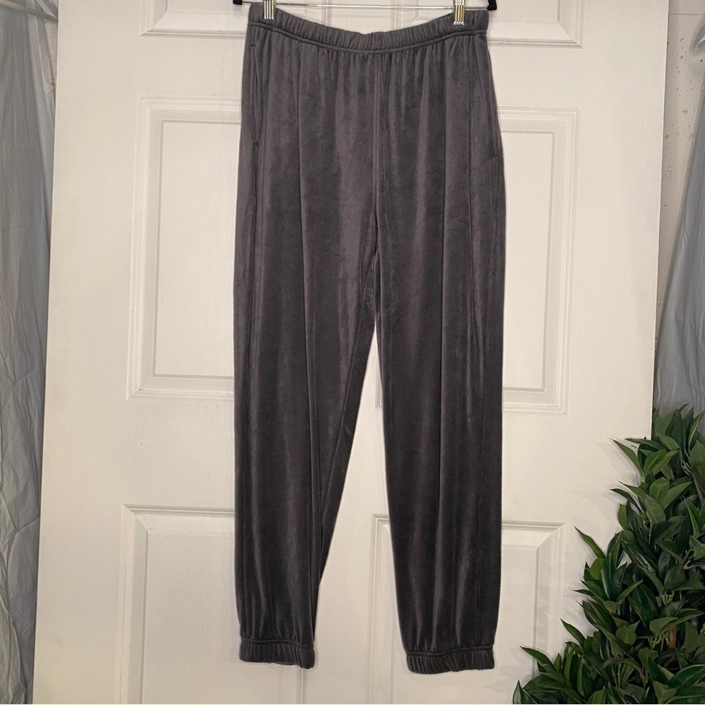 ATM Velour Jogger Sweat Pants in Gunmetal Grey Size Large New With Tags